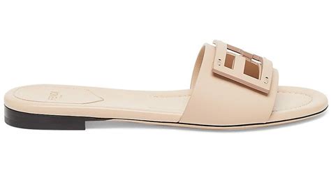 fendi graphic sandals|Fendi logo leather slide sandals.